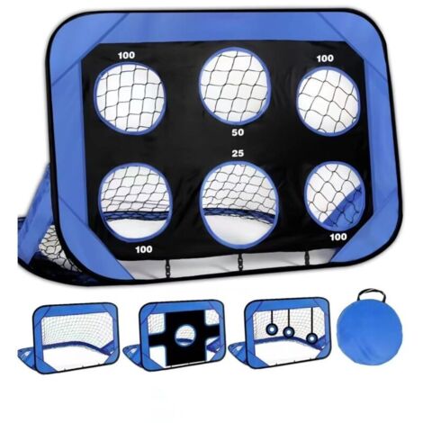 Porta da calcio pieghevole per bambini, con borsa per il trasporto, 4 modalità, 120 x 80 x 80 cm, per giardino, cortile e spiaggia