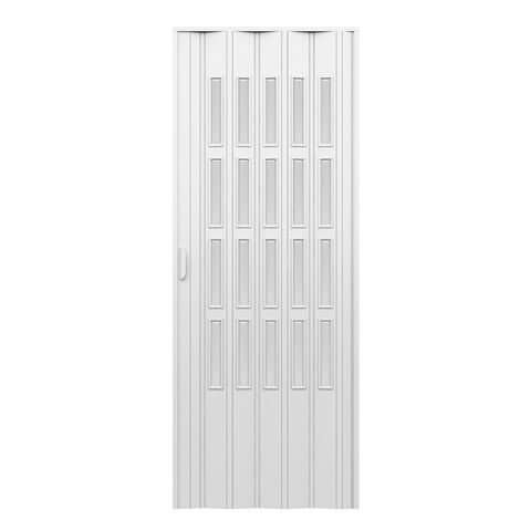 Porta darredo per interno a soffietto con vetro molato bianco cm 100 x 214