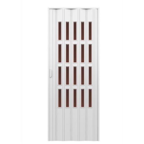 PORTA D'ARREDO PER INTERNO A SOFFIETTO CON VETRO MOLATO BRONZO cm 100 x 214