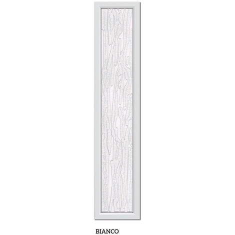Porta darredo per interno a soffietto con vetro niagara bianco cm 100 x 214