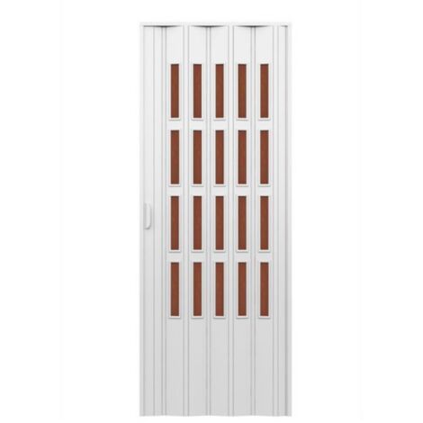 PORTA D'ARREDO PER INTERNO A SOFFIETTO CON VETRO NIAGARA BRONZO cm 100 x 214