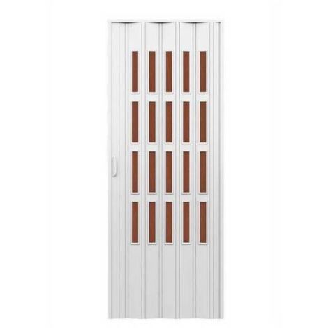 PORTA D'ARREDO PER INTERNO A SOFFIETTO CON VETRO NIAGARA BRONZO Misura: cm 83 x 214