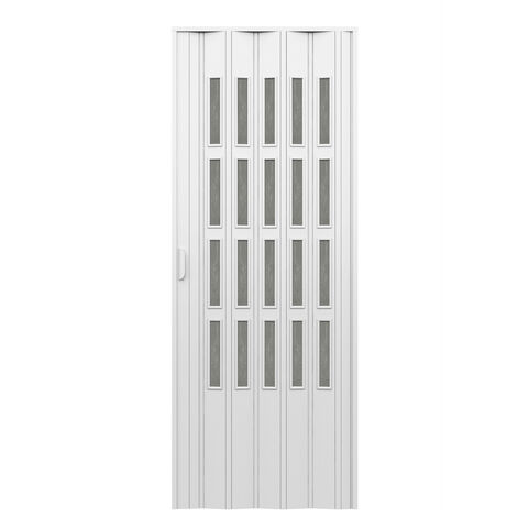 Porta darredo per interno a soffietto con vetro niagara fume cm 83 x 214