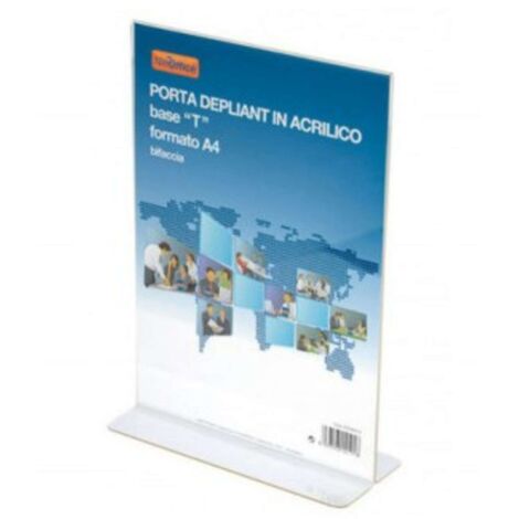 PORTA DEPLIANT ACRILICO BASE L - FORMATO A4 (47NIK002/4)
