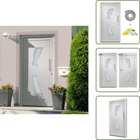 Porta d'ingresso con serrature - vidaXL Porta di Ingresso Bianca 98x200 cm - Porta d'ingresso con vetri isolanti