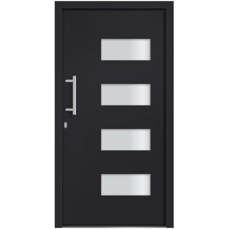 Porta d'Ingresso in Alluminio e PVC Antracite 110x210 cm vidaXL