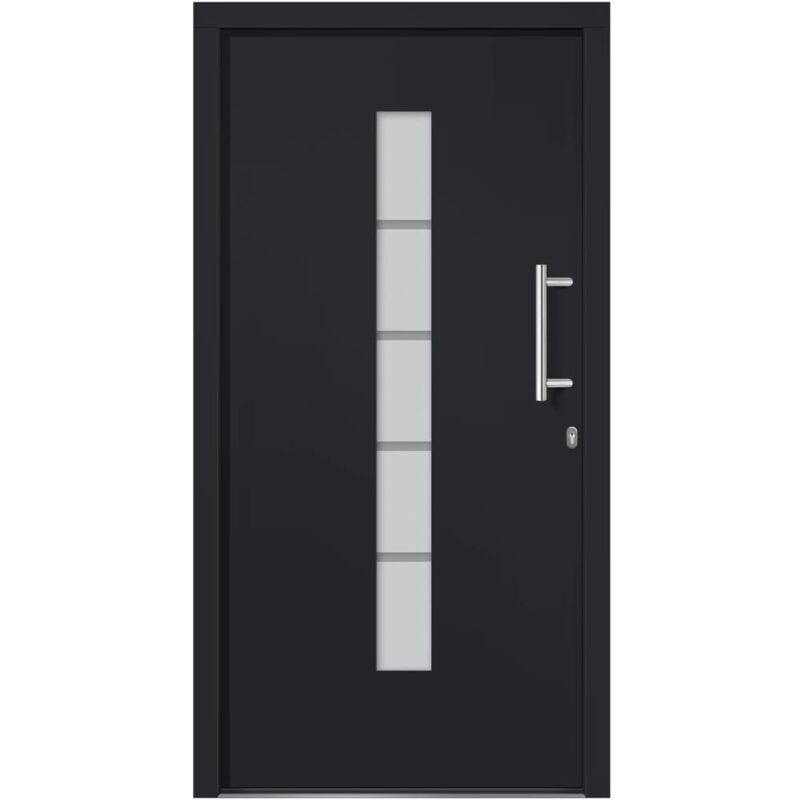 Vidaxl Porta D'Ingresso In Alluminio E Pvc Antracite 110x210 Cm