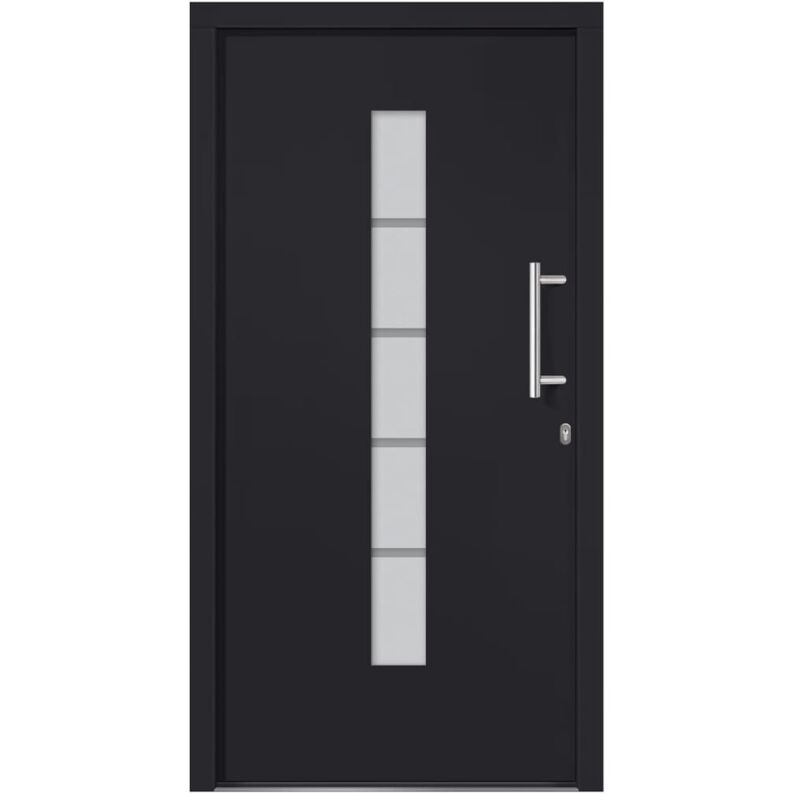 Vidaxl Porta D'Ingresso In Alluminio E Pvc Antracite 100x200 Cm