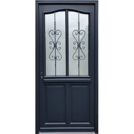 Porta d'ingresso in legno Exo modello 'Sanna' 215X90 Tavola laterale destra