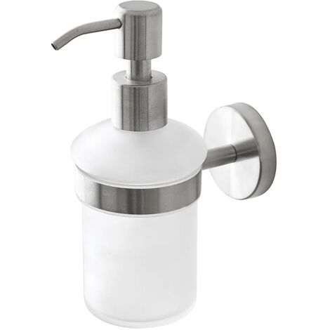 Porta dispenser per sapone liquido in vetro e acciaio inox satinato Galassia