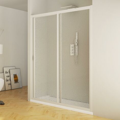Porta Doccia 1 Anta Scorrevole in Acrilico H185 cm Dorini Bianco Varie Misure