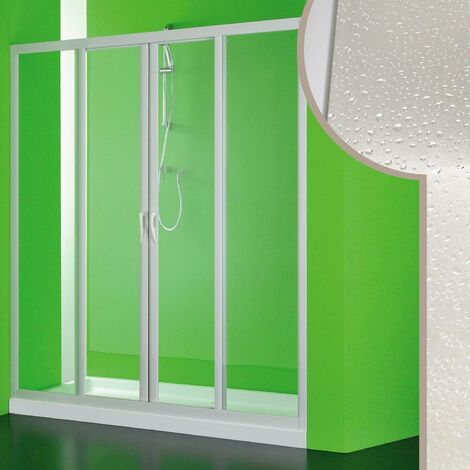 Porta Doccia 160 cm 2 Ante Scorrevoli in Acrilico H185 cm Dorini Bianco