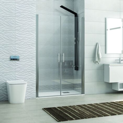 Porta doccia 2 battenti 150-155cm vetro trasparente KS2800 Saloon kamalu