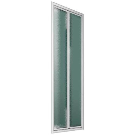 "PORTA DOCCIA A 2 ANTE BATTENTI """"SMERALDA"""" VETRO STAMPATO C Sp.3 mm PROFILO CROMO 73-78 - Ap. 60 cm"