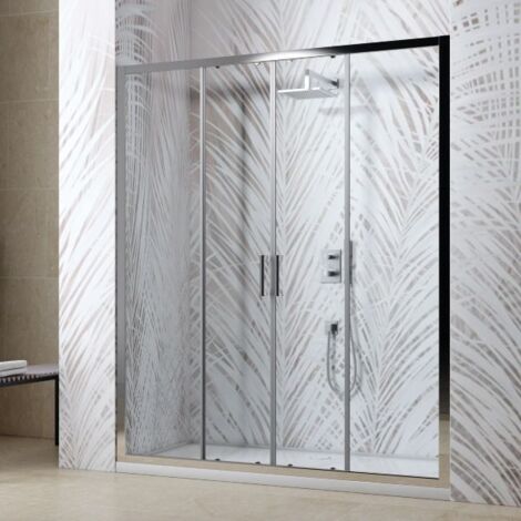 Porta doccia a due ante scorrevoli Arno Silqua by Mobo trasparente spess. 6mm h 195 x 186/190 cm