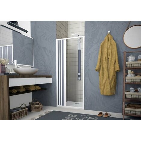 Porta doccia a pacchetto pieghevole laterale pvc bianco h.185cm Sofly 170-150 cm
