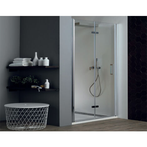 Porta doccia a soffietto per nicchia anticalcare TPS35N cm 80 di