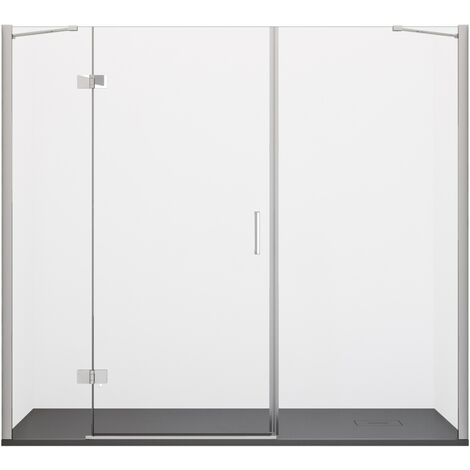 Porta doccia anta battente cristallo 8mm h195 cm regina, misura 240