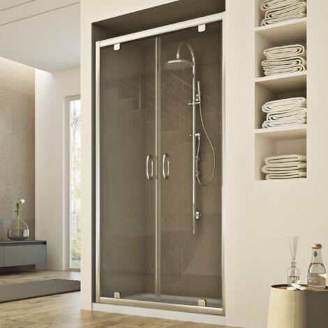 Porta doccia ap. saloon vetro trasparente h 185 mod. Sintesi 2 Ante 120 cm