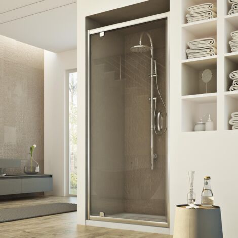 Porta doccia per nicchia anta battente h 185 vetro cristallo trasparente parete box