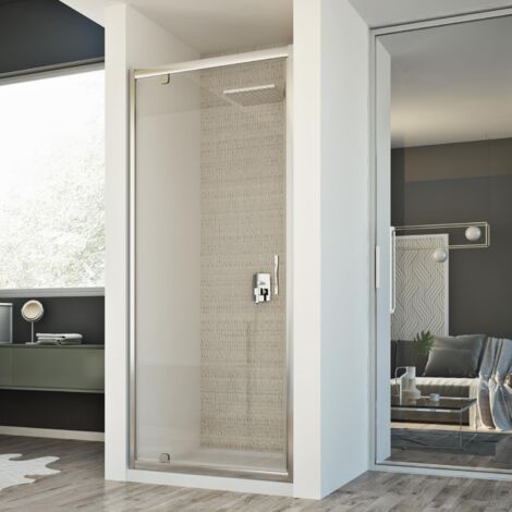 Porta doccia battente vetro trasparente h 198 mod. Cristal 1 Anta 80 cm