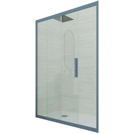 Porta doccia Blu Navy scorrevole  cm nicchia vetro Deco