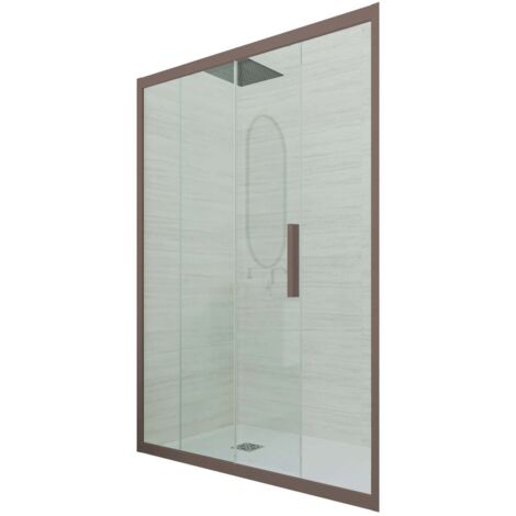 Porta doccia Chocolate scorrevole  cm nicchia vetro Deco