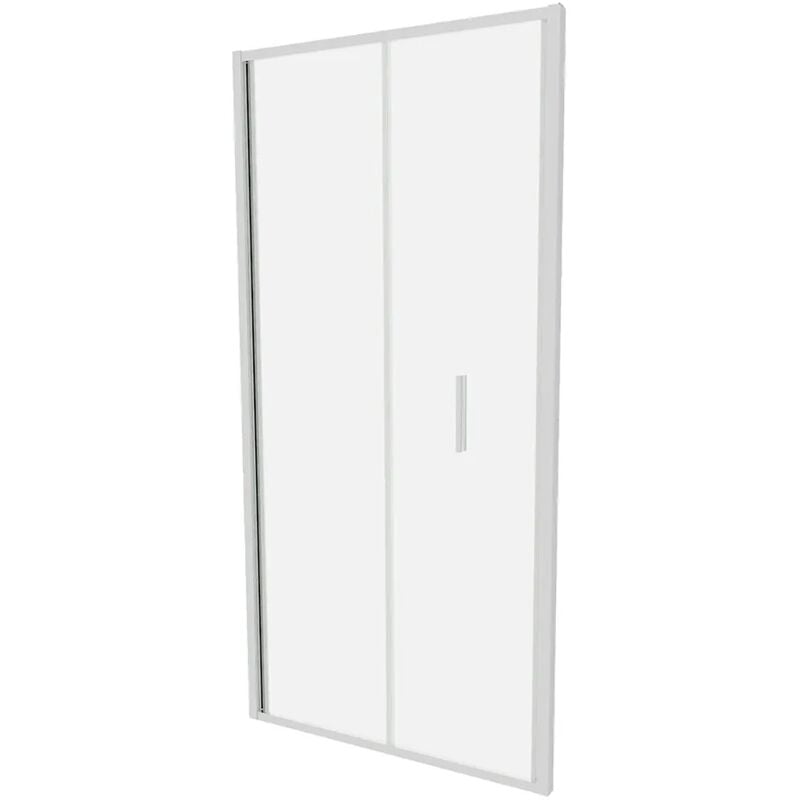 Porte de douche 80cm avec ouverture pliante Profils Slim en Aluminium Chrome Verre opaque 6mm h190 Mod. Portofino