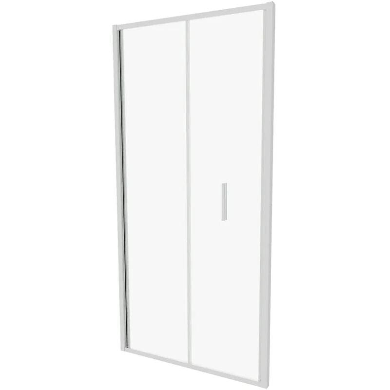 Porte de douche 100cm avec ouverture pliante Profilés Slim en Aluminium Chrome Verre Transparent 6mm h190 Mod. Portofino