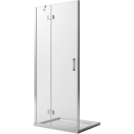 Porta doccia con easy-clean vetro trasparente h 190 mod. Flip Anta + Profilo 75 cm