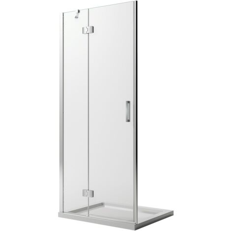 Porta doccia con easy-clean vetro trasparente h 190 mod. Flip Anta + Profilo 90 cm