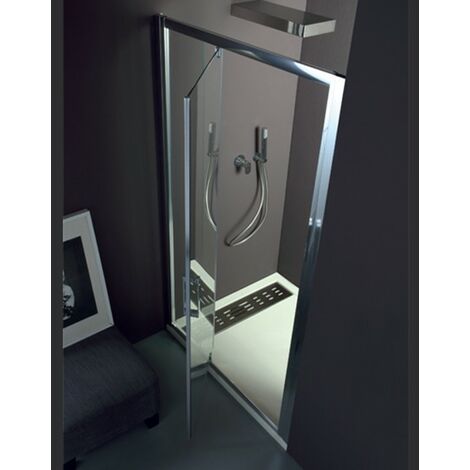 Porta doccia FPB40 in cristallo 6 mm satinato cm. 100 con profilo