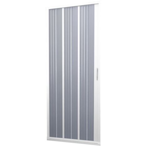 F.T Porta Doccia Nicchia in PVC 100 CM H190 Vetro Stampato Cincill/à MOD Glax 1 Anta Profilo Bianco
