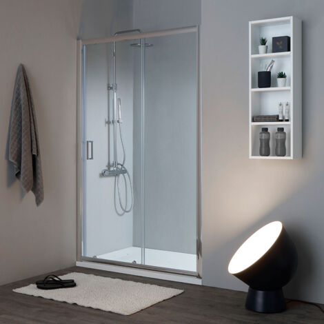 Porta doccia nicchia 120 x 185 cm cristallo trasparente 6mm