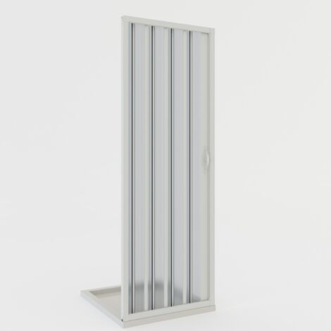 Porta doccia nicchia a soffietto in pvc H 185 con apertura laterale mod. Giglio 140 cm
