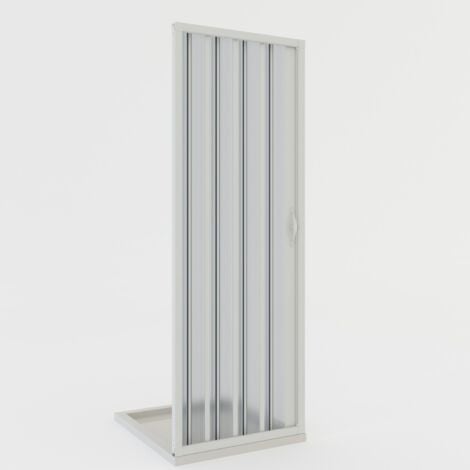 Porta doccia nicchia a soffietto in pvc H 185 con apertura laterale mod. Giglio 80 cm