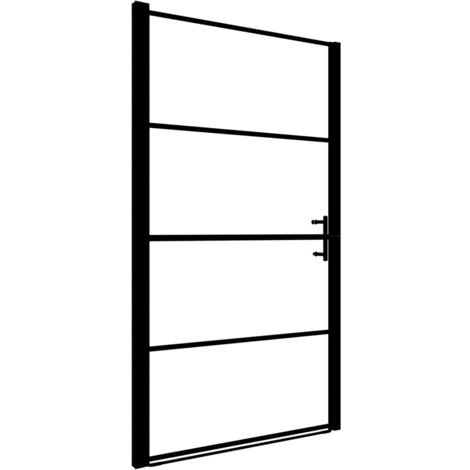 Porta doccia parete doccia cabina doccia divisorio bagno interno casa 100 x 178 cm vetro temperato satinato nero