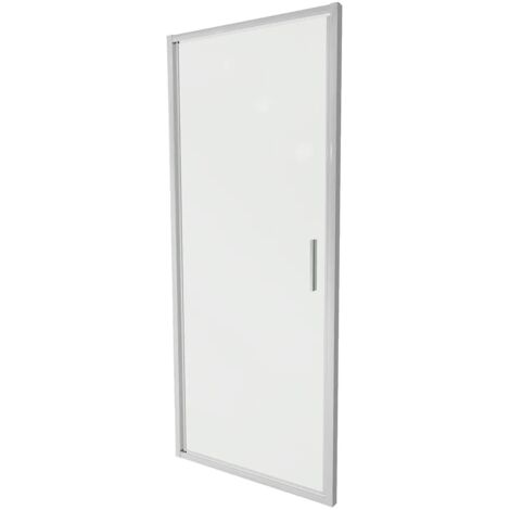 Porta Doccia per Nicchia 100cm Apertura a Battente Profili Ultraslim in Alluminio Cromato Vetro 6mm Trasparente h190 Regolabile 97-101cm - Reversibile Mod. Portofino