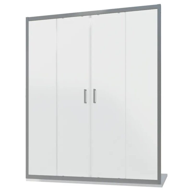 Porte de douche pour niche 200 cm Deux portes coulissantes Profilés aluminium chromé Verre opaque 6mm Ajustable 197-201cm h190 - Réversible Mod.