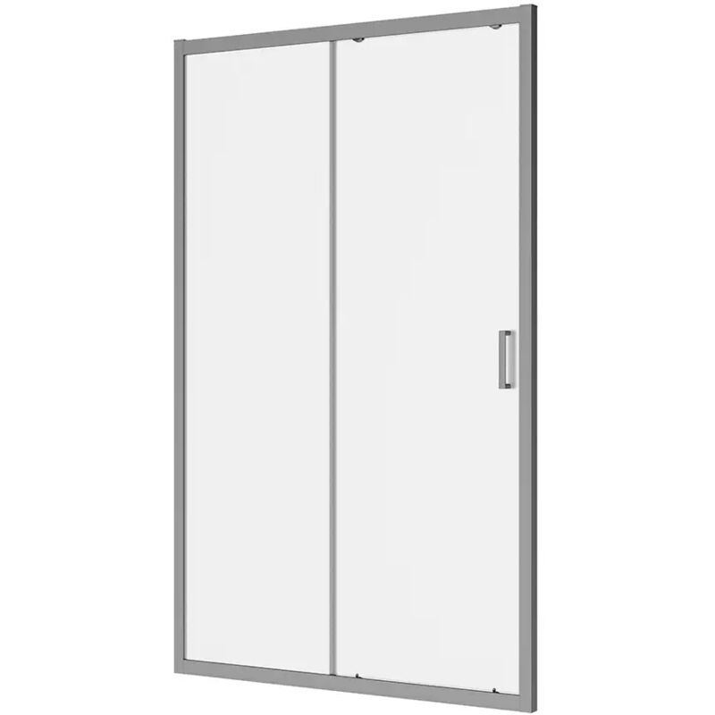 Porte de douche coulissante pour niche 150 cm Profils en aluminium chromé Verre opaque 6mm Ajustable 147-151 cm h190 - Réversible Mod. sicilienne