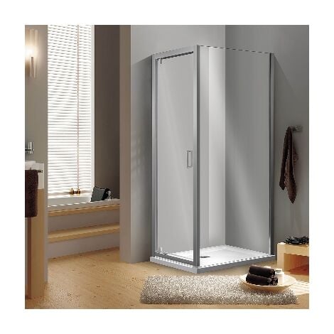 Porta doccia pivotante in cristallo - Linea Essential - 78-82 cm - Apertura 58,5 cm