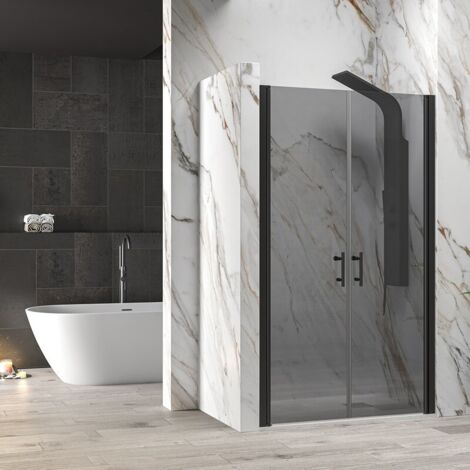 Porta doccia saloon 80-85 cm vetro fumé  KSAL2800AN kamalu
