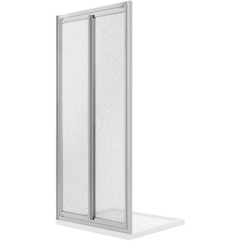 Porta doccia saloon con doppia anta battente vetro stampato h 185 mod. Clint 75 cm