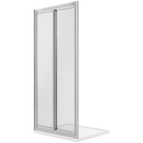 Porta doccia saloon con doppia anta battente vetro stampato h 198 mod. West 90 cm