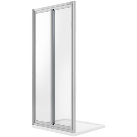 Porta doccia saloon con doppia anta battente vetro trasparente h 185 mod. Clint 70 cm