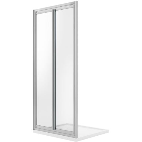 Porta doccia saloon con doppia anta battente vetro trasparente h 198 mod. West 100 cm