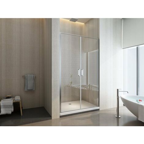 Porta doccia saloon cristallo 6mm trasparente anticalcare h.190cm Sicena Tixion Trasparente 6mm,75 cm