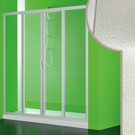 Porta doccia scorrevole con aperutra centrale mod. Mercurio 2 h 190 in acrilico 160 cm