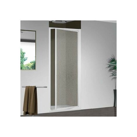 Porta doccia Smeralda in acrilico bollicine cm. 80 profilo bianco