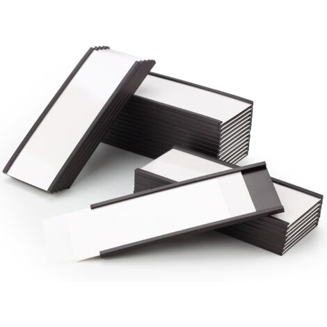 Porta etichette magnetiche da 30 pezzi, 5 cm x 10 cm, confezione con canale a C, pellicola protettiva spessa per carte di carta bianca, rimovibili, senza sporcare, per scaffali